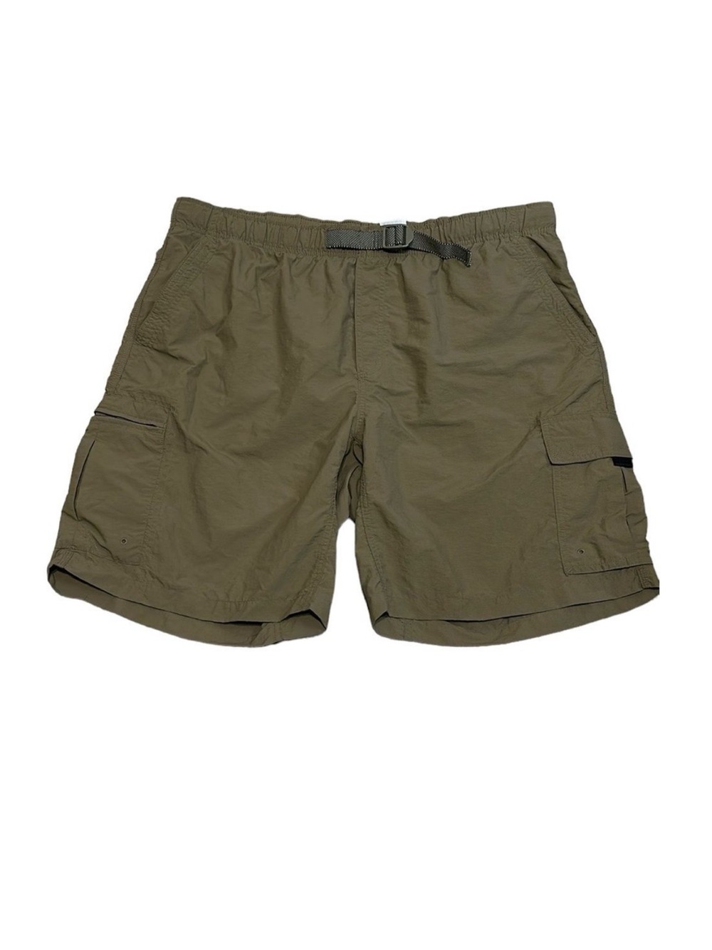 Columbia Cargo Shorts Belted Hiking Camping Nylon Khaki Lined XL